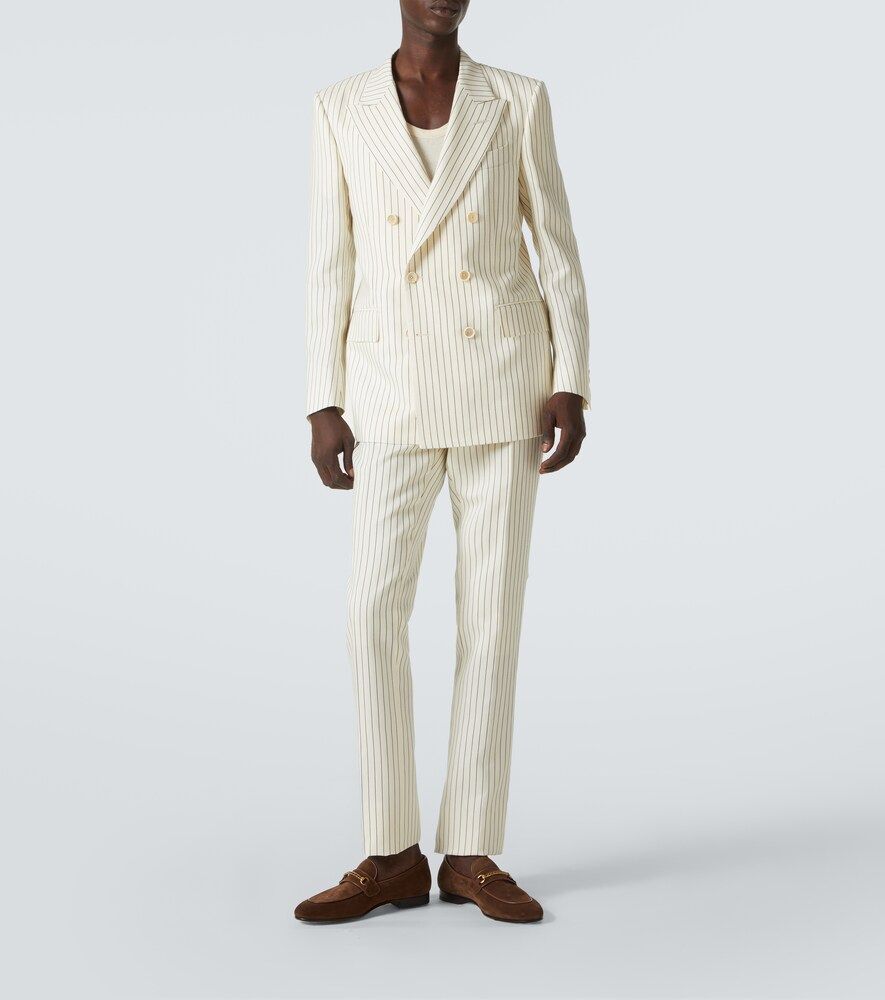 Pantalones de traje Dyllan de lana y seda a rayas - Tom Ford - Modalova