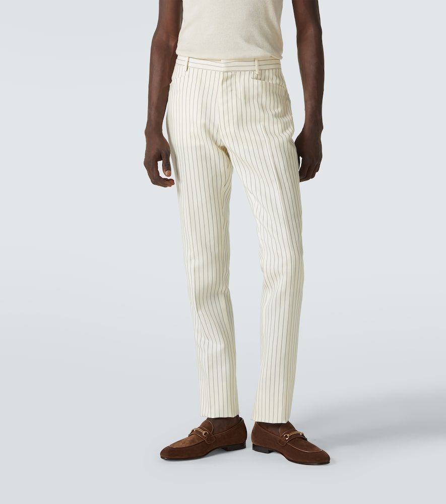 Pantalones de traje Dyllan de lana y seda a rayas - Tom Ford - Modalova