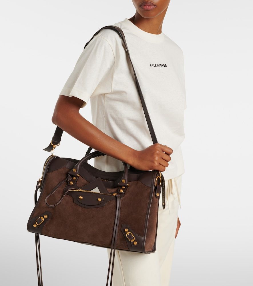 Shopper Le City Medium in suede con pelle - Balenciaga - Modalova