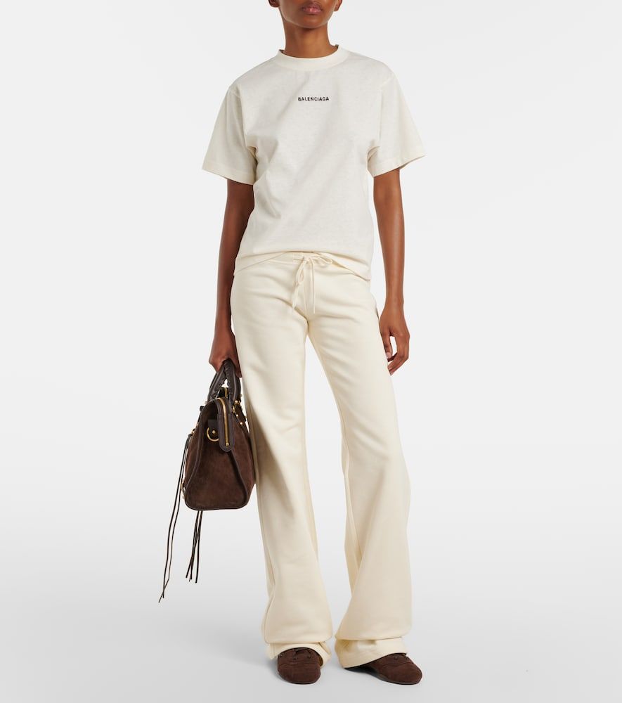 Le City Medium leather-trimmed suede top-handle bag - Balenciaga - Modalova