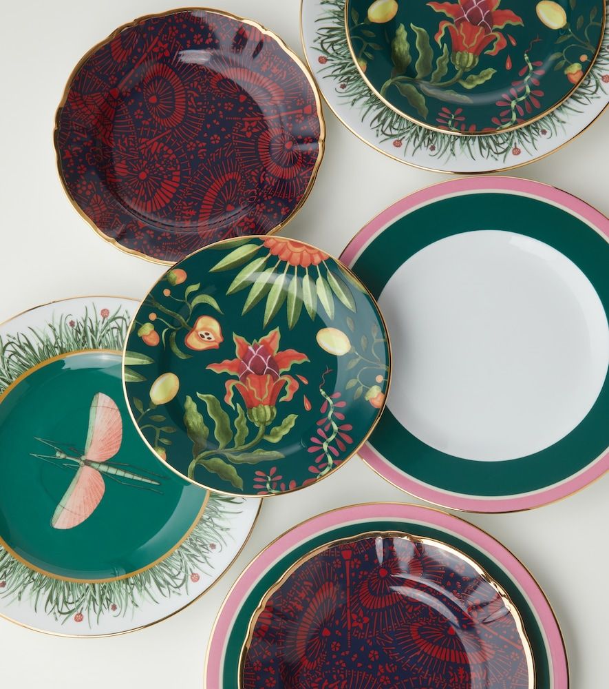 Set de 2 platos llanos Libellula de porcelana - La DoubleJ - Modalova