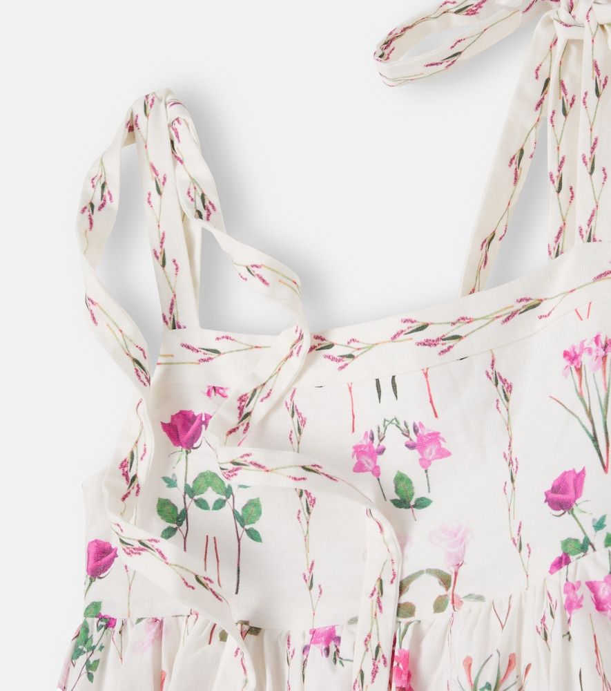 Vestido de algodón y lino floral - Petite Amalie - Modalova