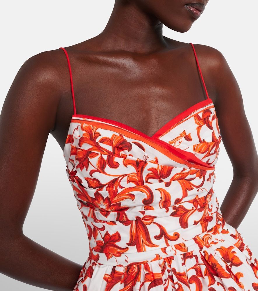 Vestido corto Majolica de popelín de algodón - Dolce&Gabbana - Modalova