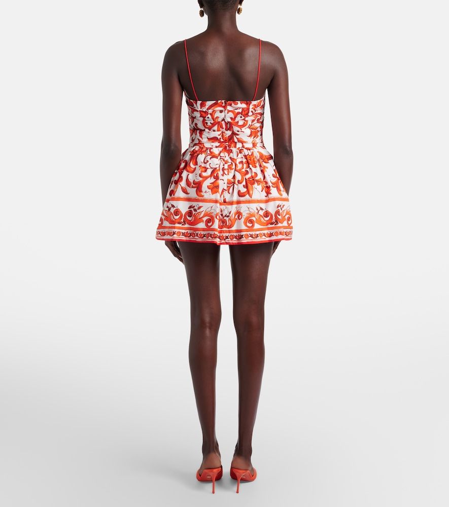 Vestido corto Majolica de popelín de algodón - Dolce&Gabbana - Modalova