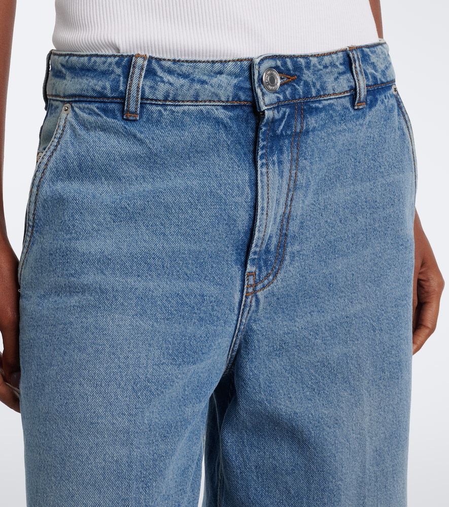 Jeans a gamba larga e vita media - Ami Paris - Modalova