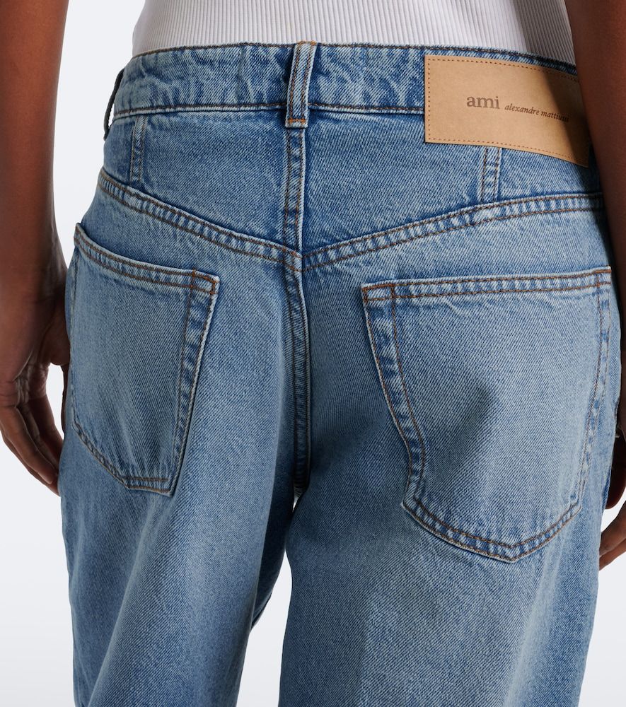 Jeans a gamba larga e vita media - Ami Paris - Modalova