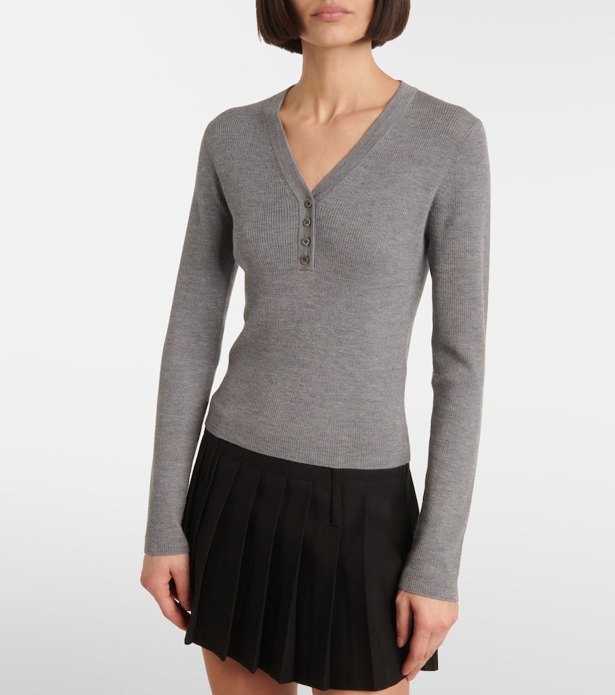 Virgin wool Henley shirt - Jardin des Orangers - Modalova
