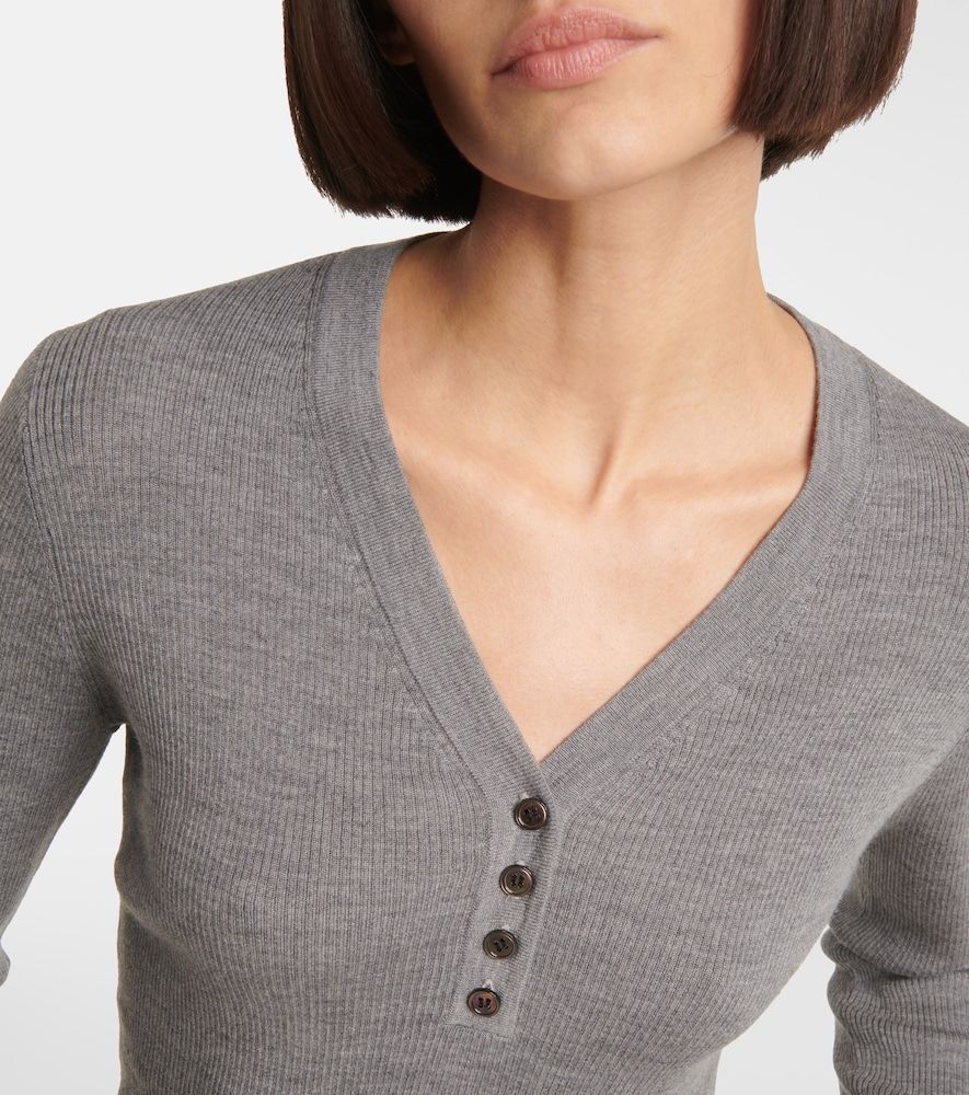 Virgin wool Henley shirt - Jardin des Orangers - Modalova