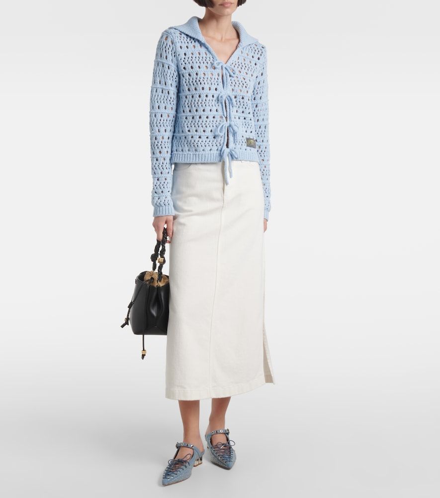 Ganni Mules de denim acordonados - Ganni - Modalova