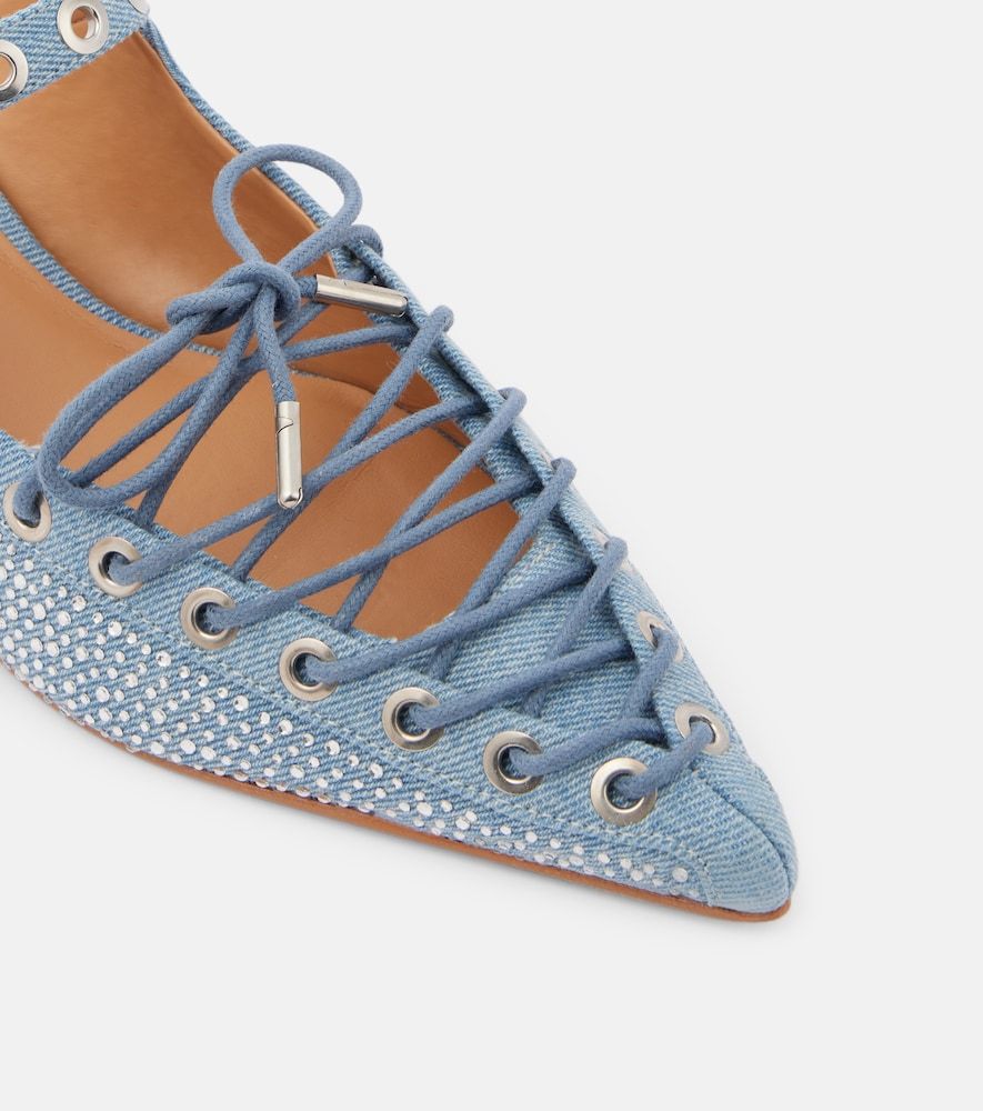 Ganni Mules de denim acordonados - Ganni - Modalova