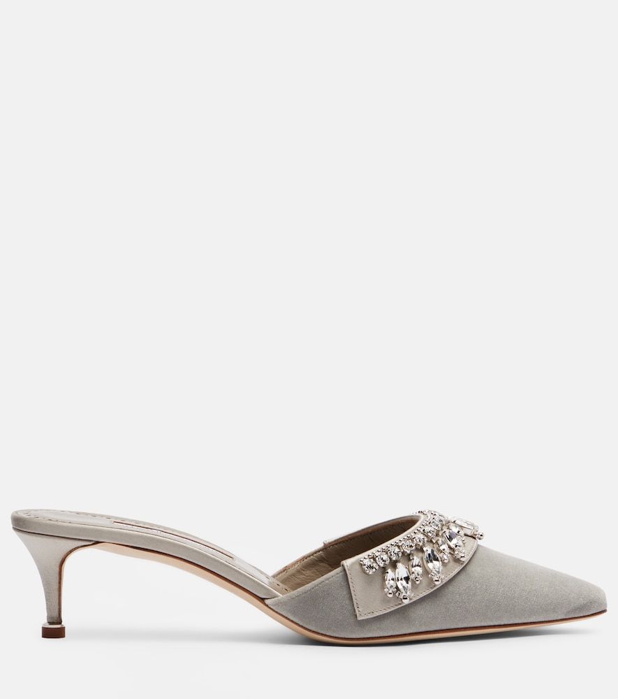 Verzierte Mules Tulipe 50 aus Samt - Manolo Blahnik - Modalova