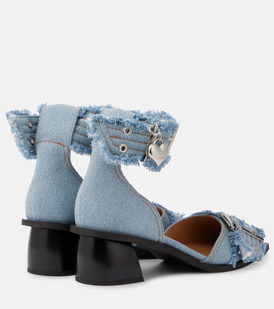 Pumps Feminine Buckle in denim - Ganni - Modalova