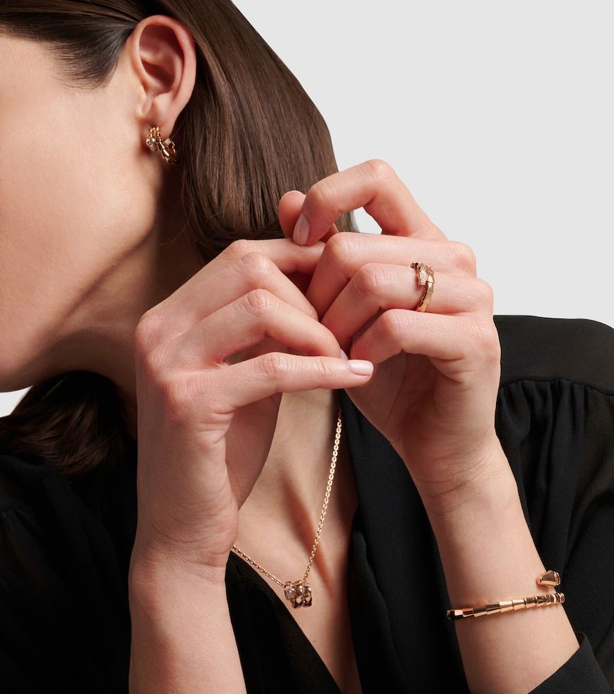 Ring Serpenti Viper aus 18kt Rosé mit Diamanten - Bvlgari - Modalova