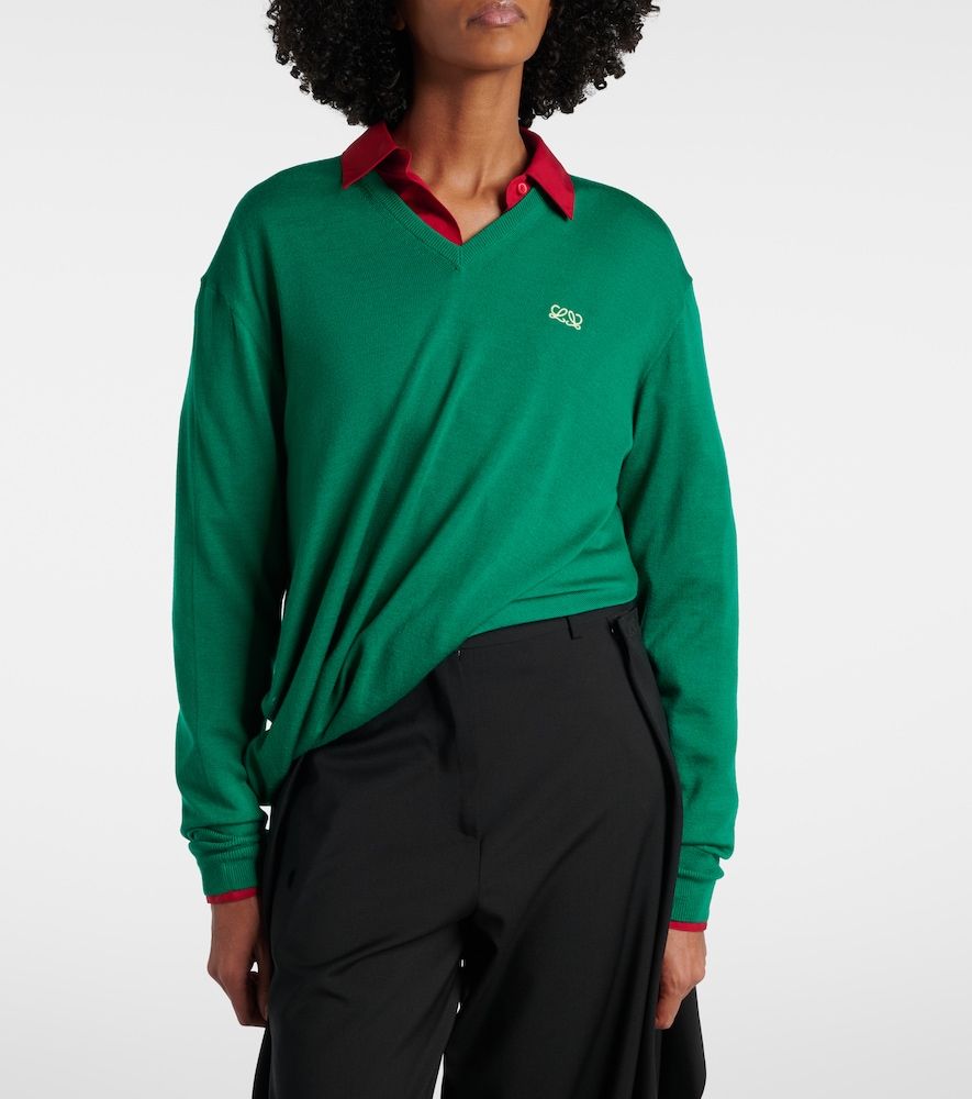 Double L asymmetric wool sweater - Loewe - Modalova