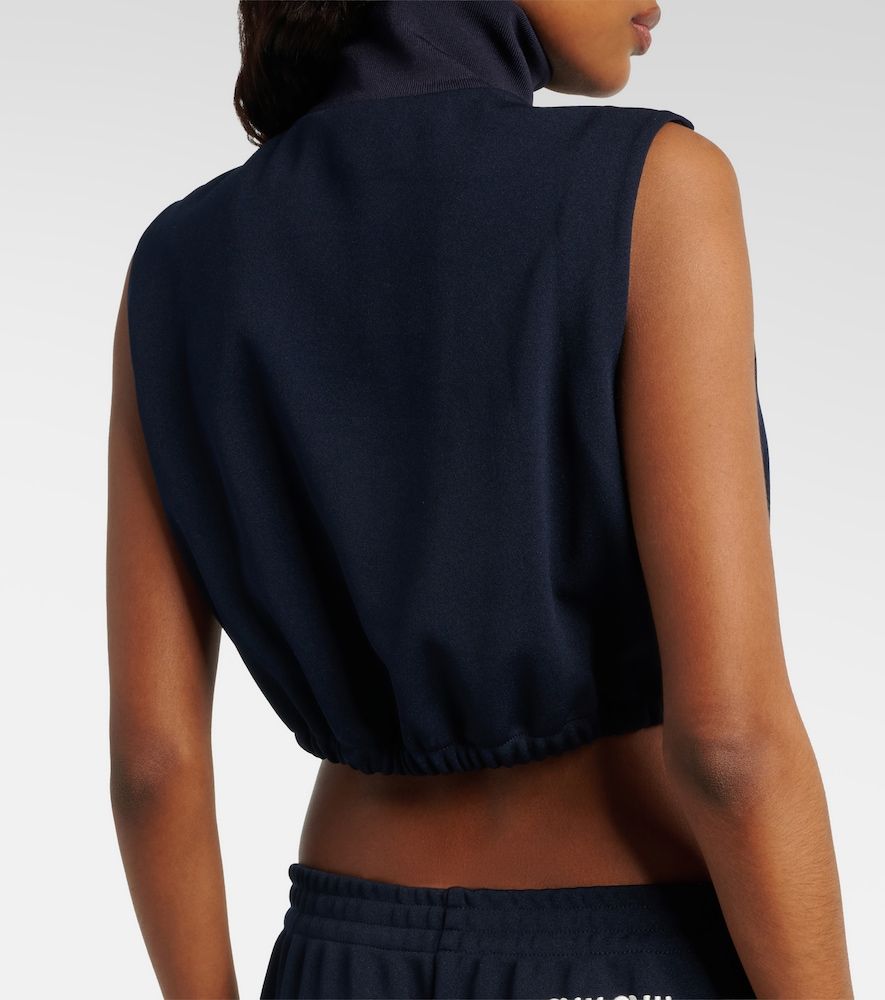 Miu Miu Crop top de jersey con logo - Miu Miu - Modalova