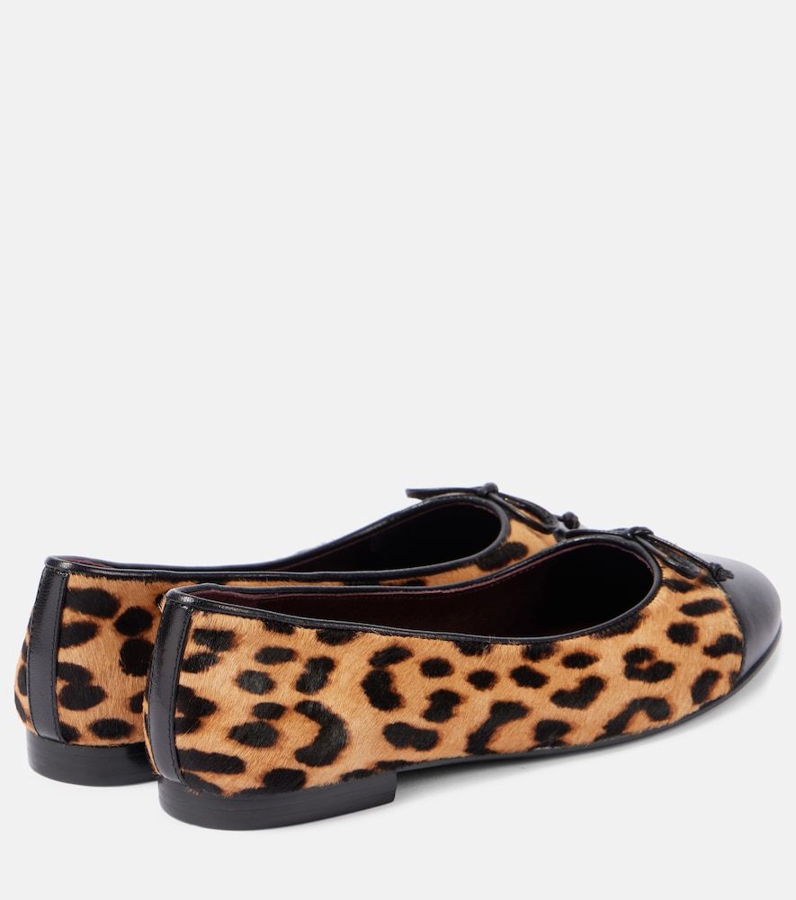 Leopard-print calf hair and leather ballet flats - Tory Burch - Modalova