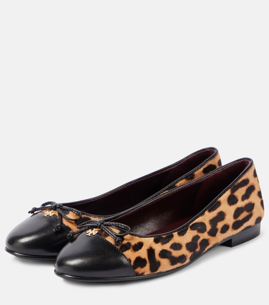 Leopard-print calf hair and leather ballet flats - Tory Burch - Modalova