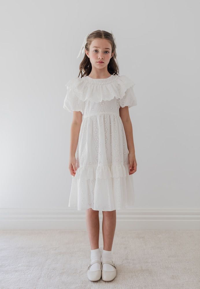 Vestido de algodón con bordado inglés - Petite Amalie - Modalova