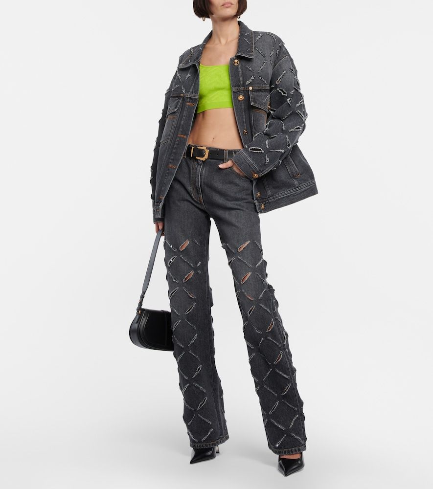 Versace Giacca di jeans con cut-out - Versace - Modalova
