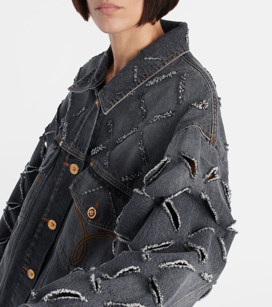 Versace Giacca di jeans con cut-out - Versace - Modalova