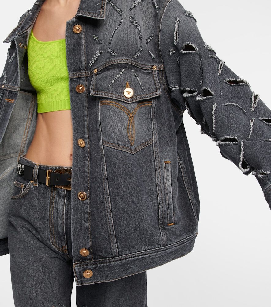 Versace Giacca di jeans con cut-out - Versace - Modalova