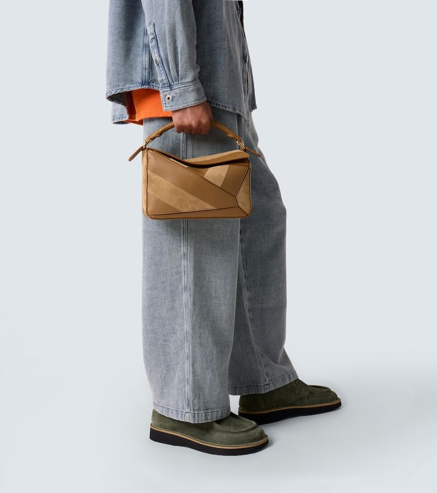 Bolso al hombro Puzzle Small de piel y ante - Loewe - Modalova