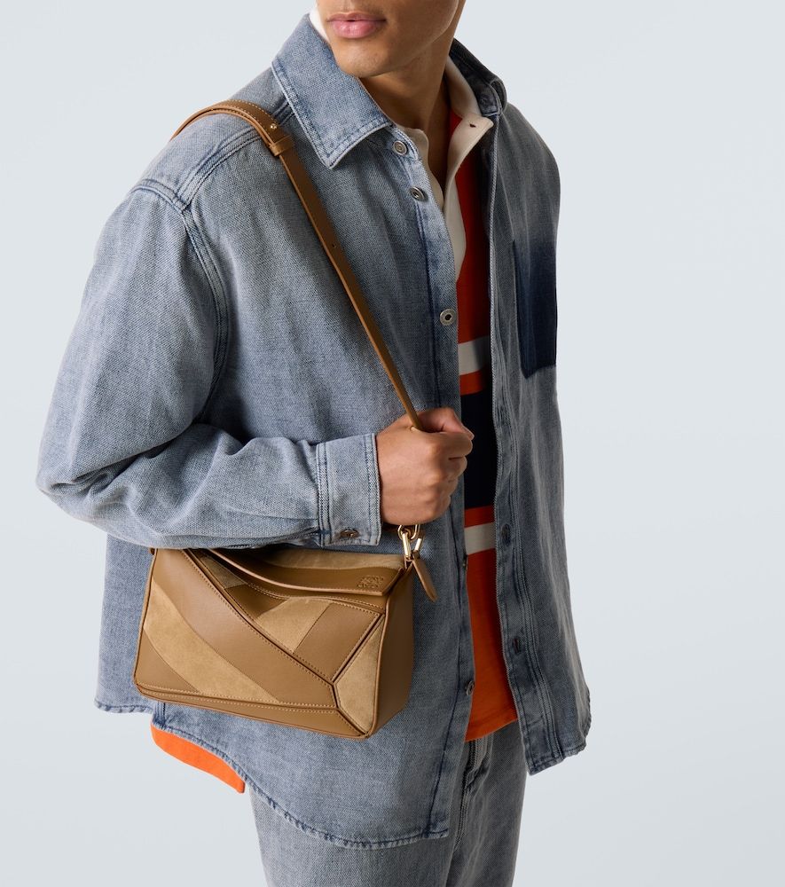 Bolso al hombro Puzzle Small de piel y ante - Loewe - Modalova