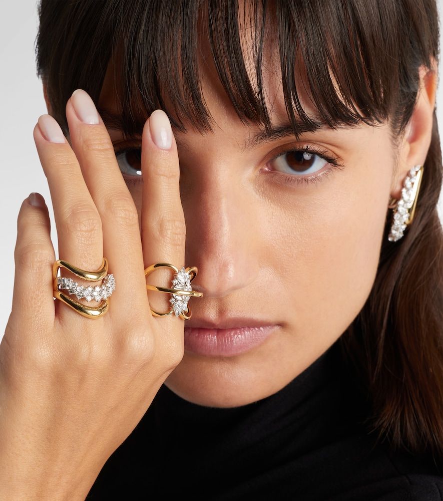 Golden Strada 18kt ring with diamonds - Yeprem - Modalova