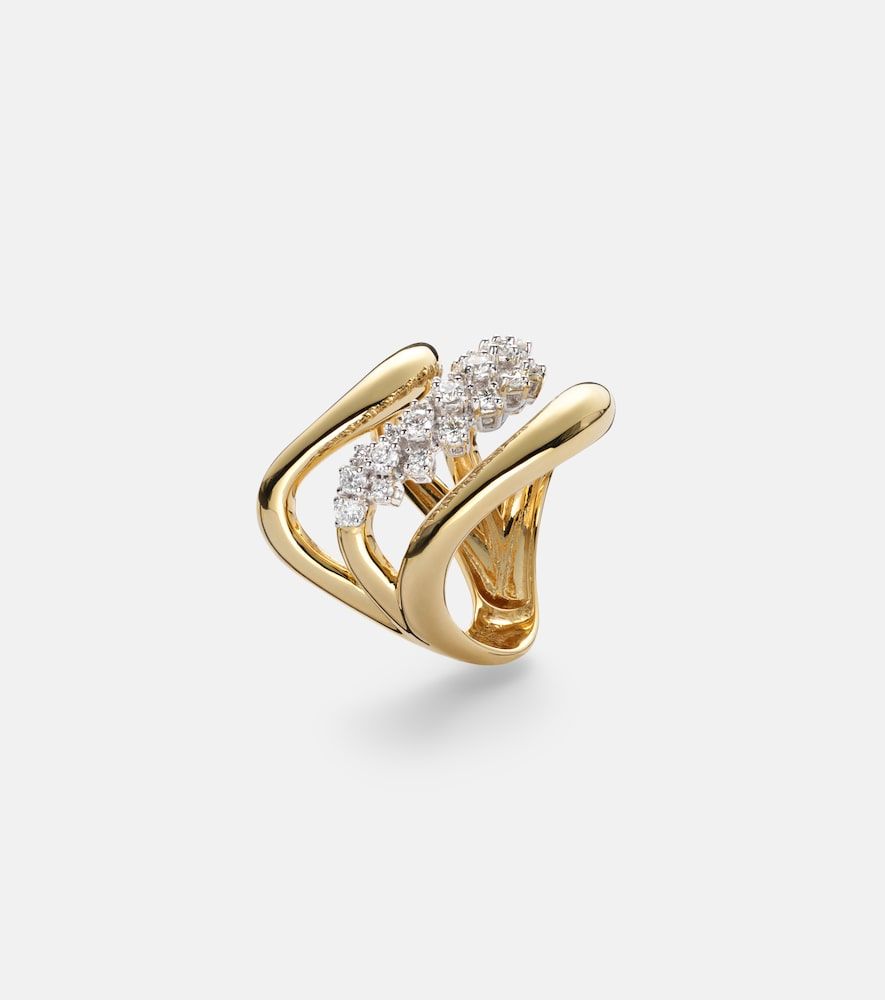 Golden Strada 18kt ring with diamonds - Yeprem - Modalova