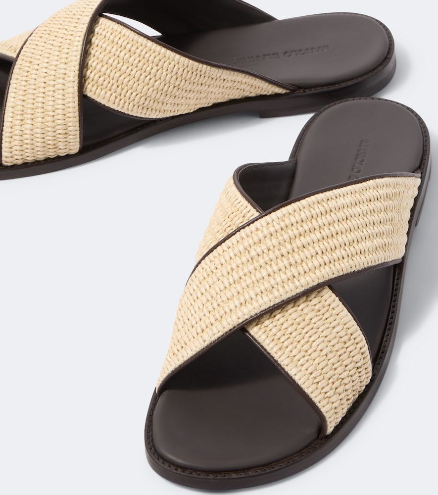 Sandalen Otawi aus Raffiabast mit Leder - Manolo Blahnik - Modalova