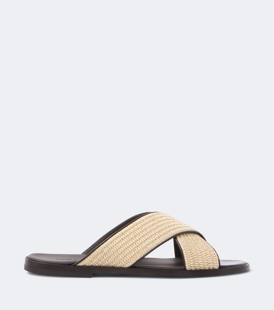 Sandalen Otawi aus Raffiabast mit Leder - Manolo Blahnik - Modalova