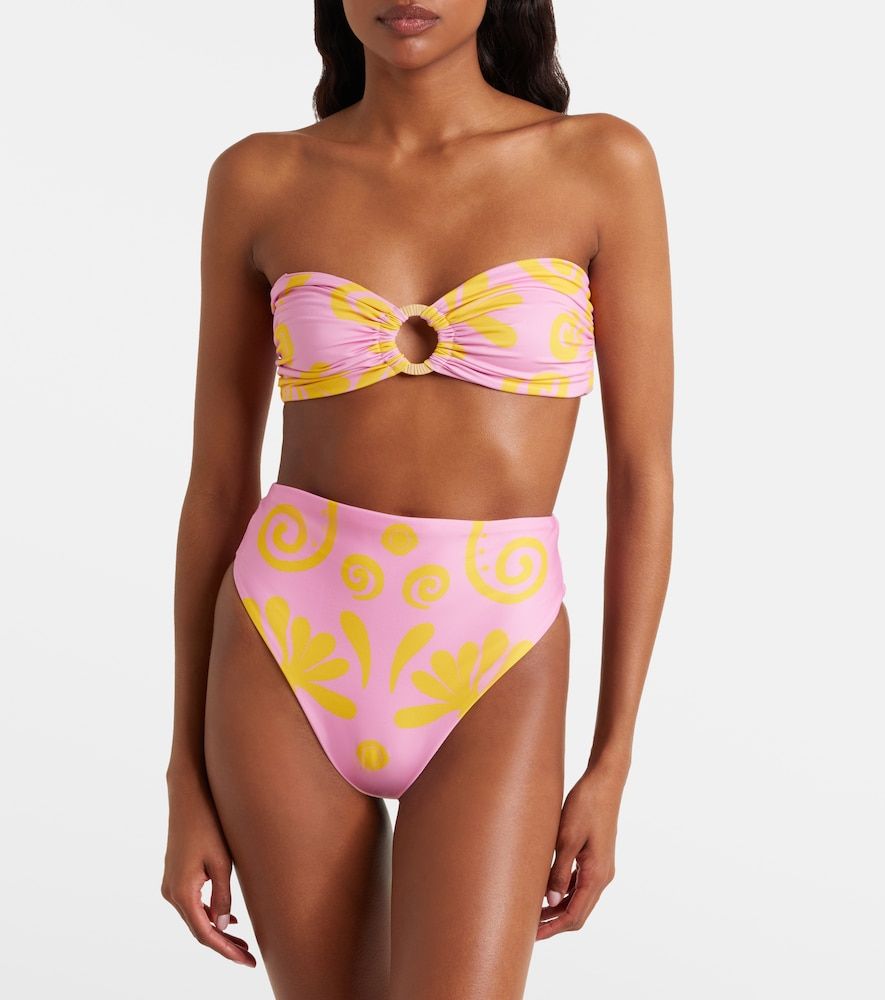 Slip bikini Lulu a vita alta con stampa - Cala de la Cruz - Modalova