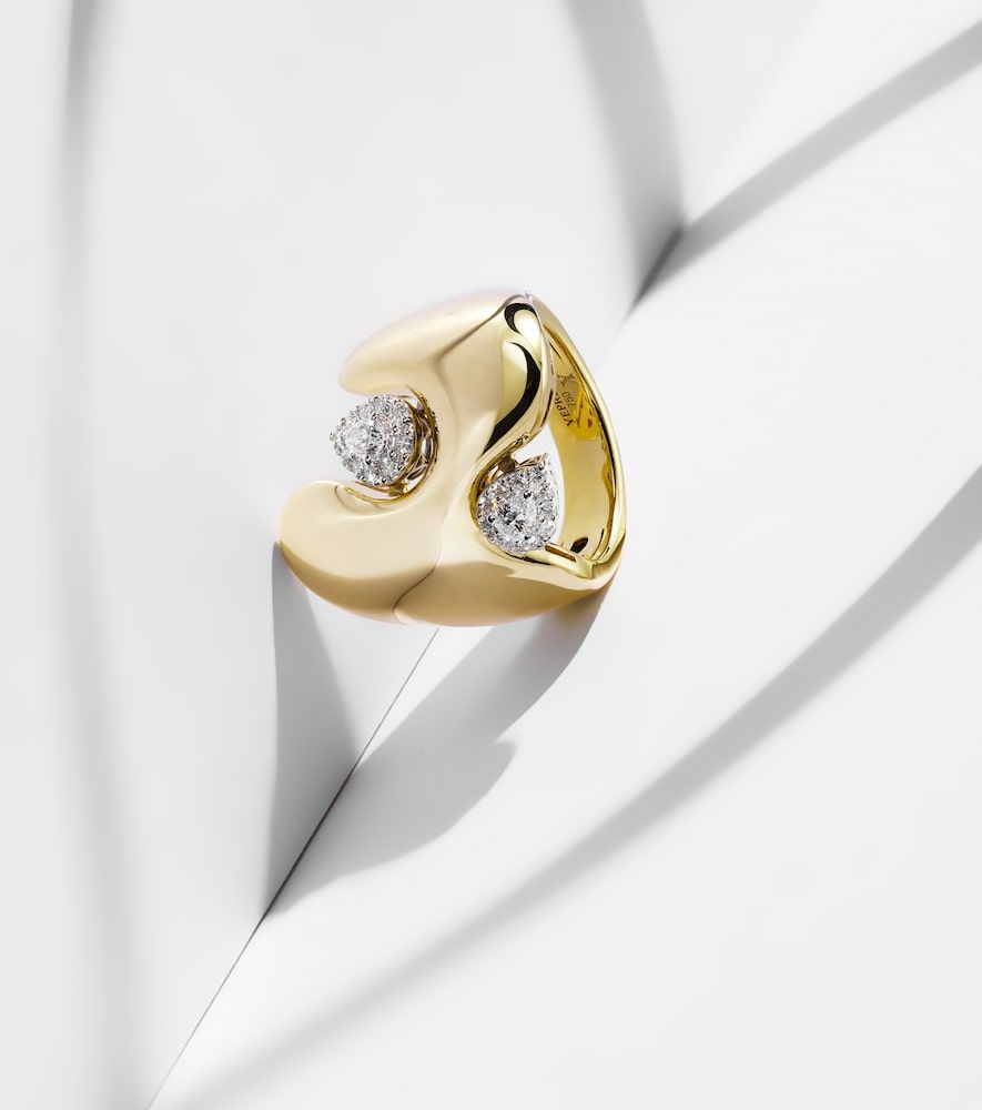 Golden Strada 18kt ring with diamonds - Yeprem - Modalova
