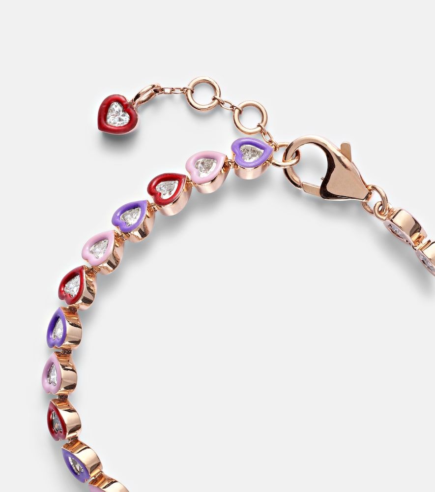 Bracciale Candy Crush in rosa 18kt e smalto con diamanti - Kamyen - Modalova
