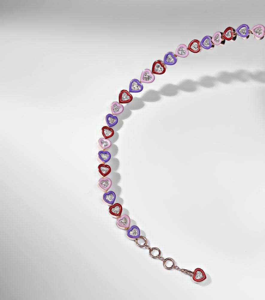 Bracciale Candy Crush in rosa 18kt e smalto con diamanti - Kamyen - Modalova