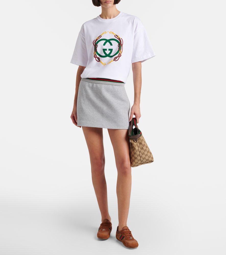 T-shirt in jersey di cotone Interlocking G - Gucci - Modalova
