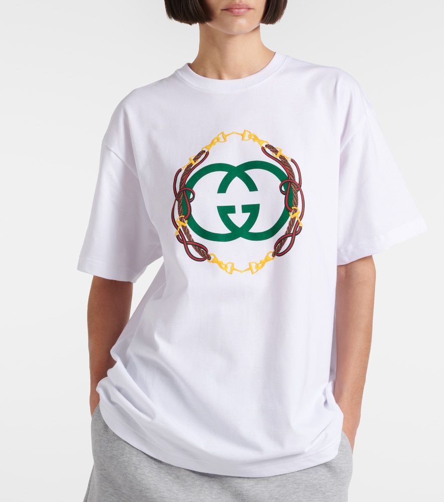 T-shirt in jersey di cotone Interlocking G - Gucci - Modalova