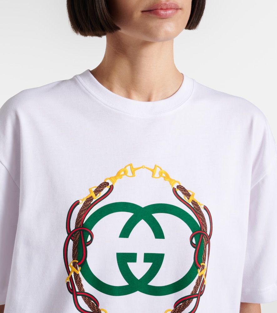 T-shirt in jersey di cotone Interlocking G - Gucci - Modalova
