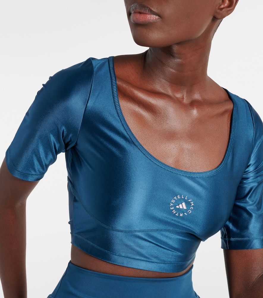 Crop top técnico con logo - Adidas by Stella McCartney - Modalova
