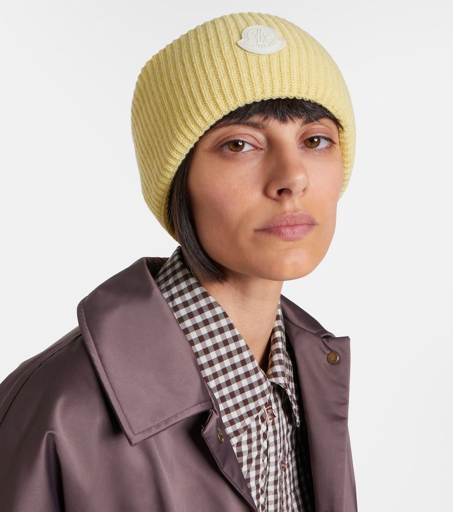 Logo wool and cashmere beanie - Moncler - Modalova