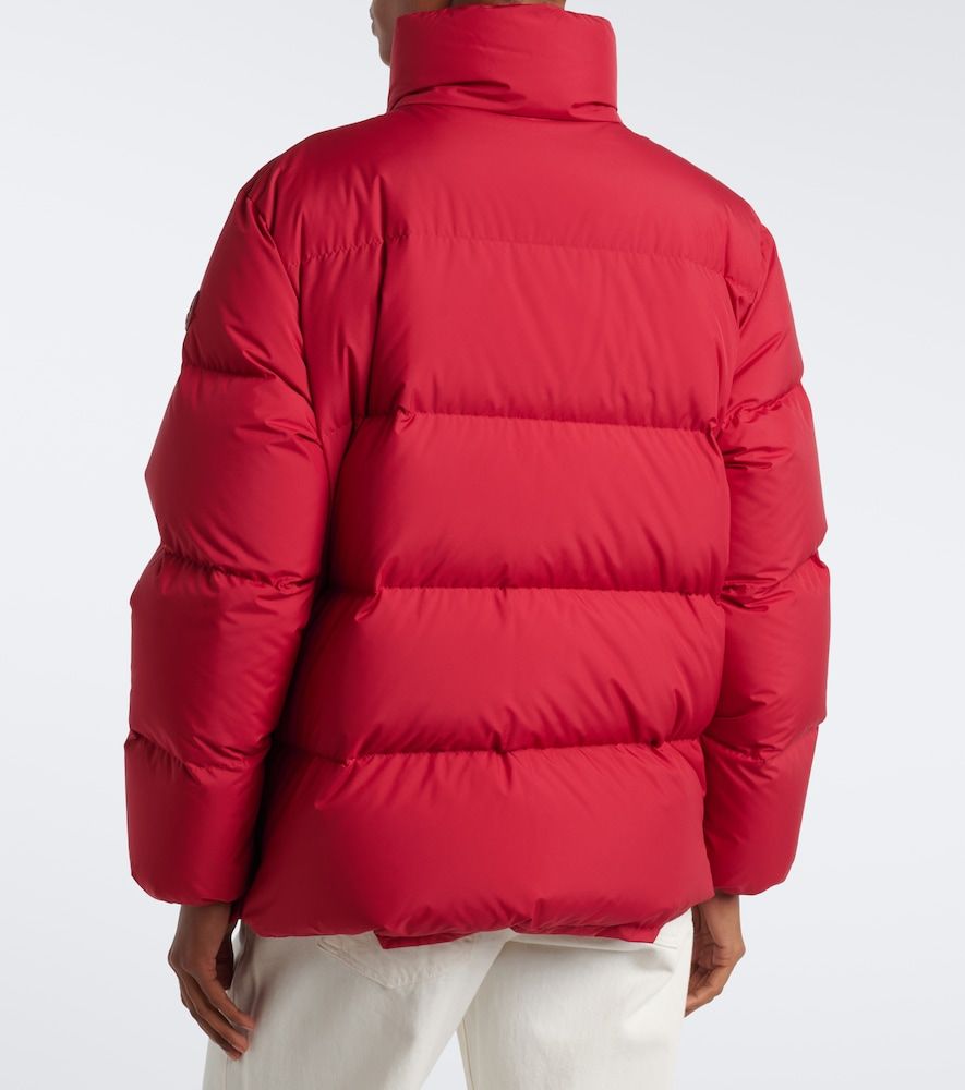 Moncler Leather-trimmed down jacket - Moncler - Modalova