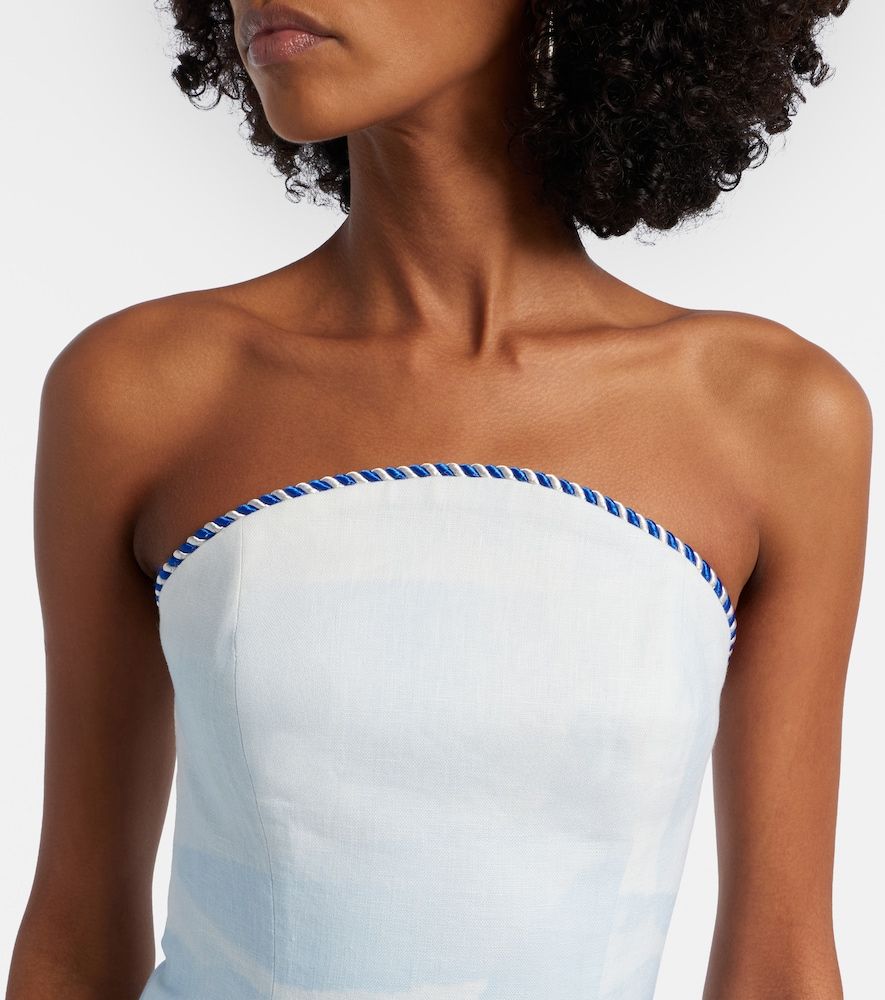 Vestido bustier Ava de lino estampado - Leo Lin - Modalova