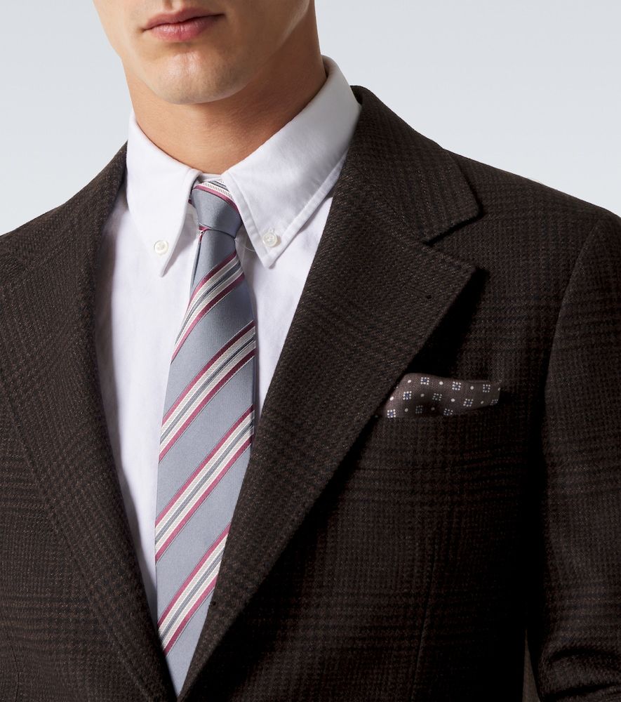 Cravatta in twill di seta a righe - Brunello Cucinelli - Modalova