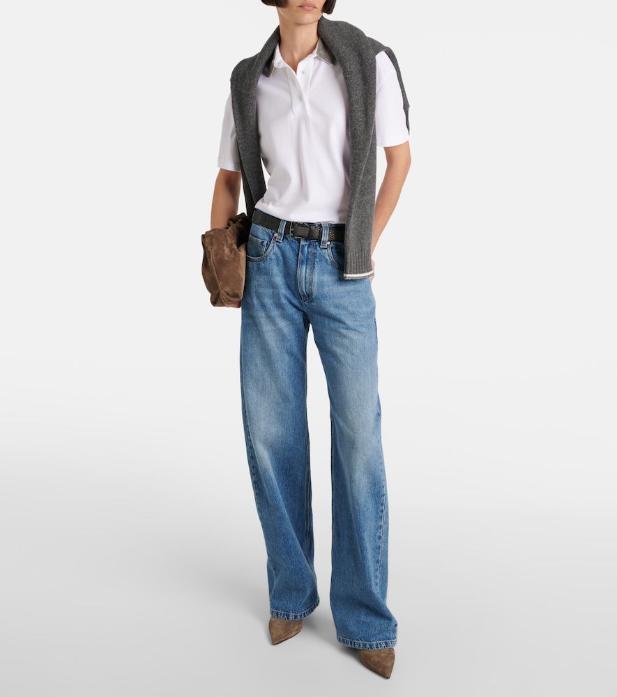 Jeans a gamba larga e vita media - Brunello Cucinelli - Modalova