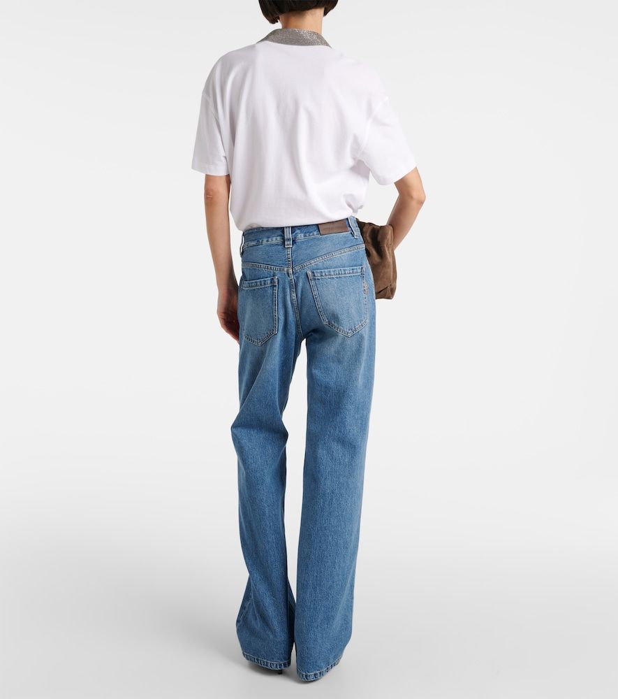 Jeans a gamba larga e vita media - Brunello Cucinelli - Modalova