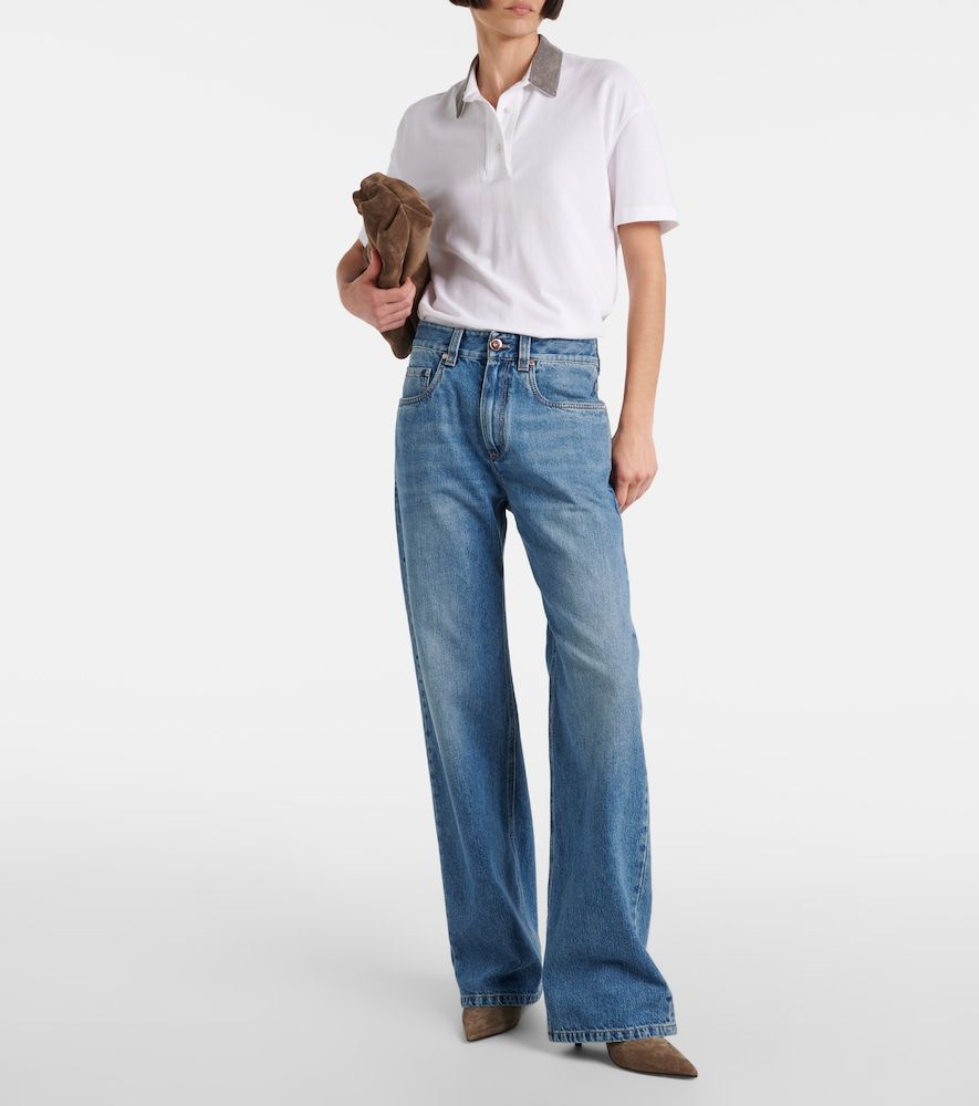 Jeans a gamba larga e vita media - Brunello Cucinelli - Modalova