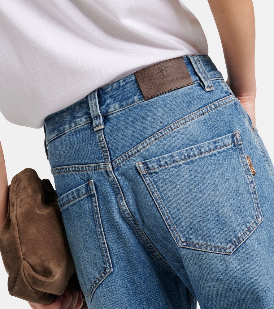 Jeans a gamba larga e vita media - Brunello Cucinelli - Modalova