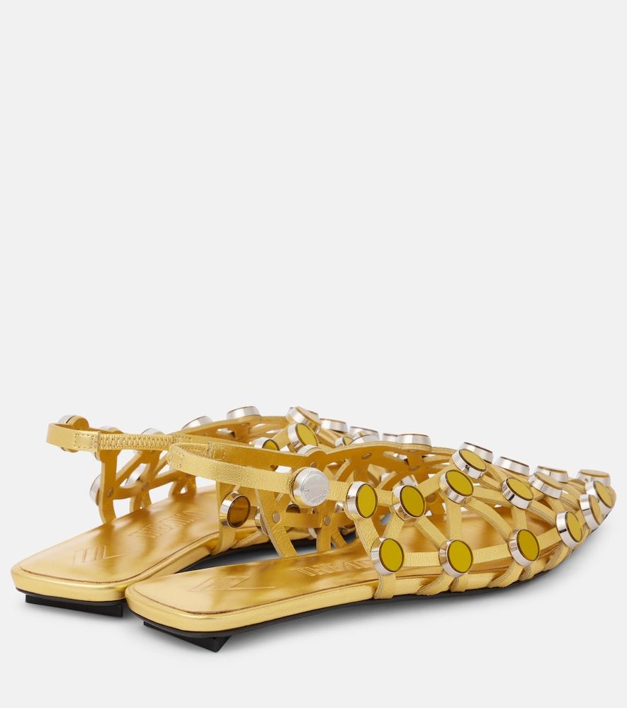 Slingback-Ballerinas Grid aus Metallic-Leder - The Attico - Modalova