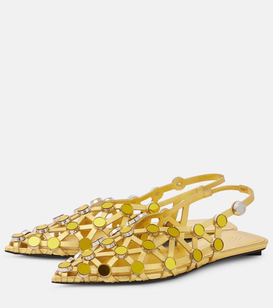Slingback-Ballerinas Grid aus Metallic-Leder - The Attico - Modalova