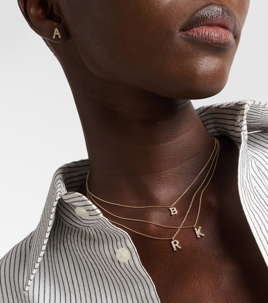 Collar Initial de oro de 18 ct con diamantes - Sophie Bille Brahe - Modalova